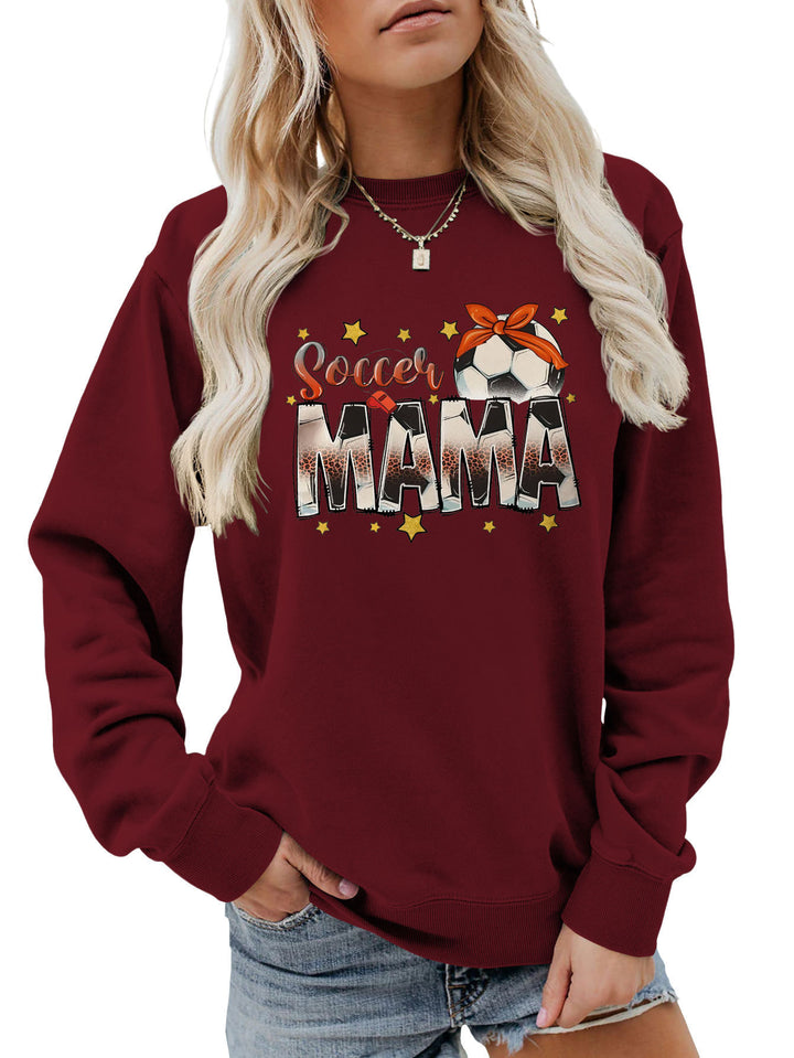 Damen Sweatshirt mit auffälligem "Soccer Mama" Aufdruck und bequemer Passform Drune