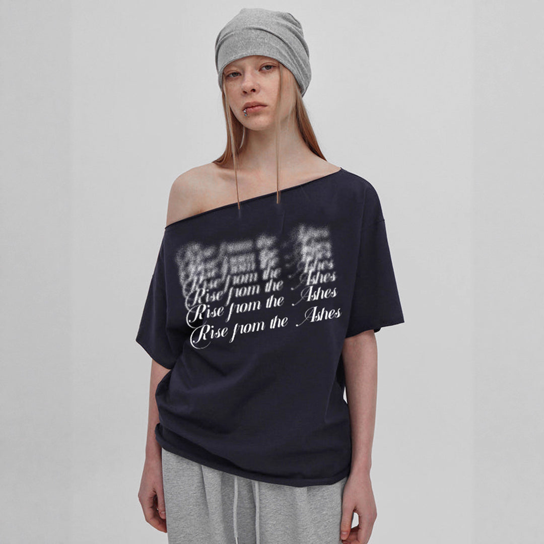 Damen T-Shirt mit modischem V-Ausschnitt und funkelndem Strasskreuz Drune