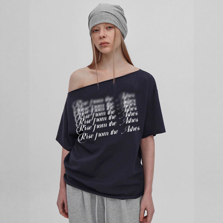 Damen T-Shirt mit modischem V-Ausschnitt und funkelndem Strasskreuz Drune