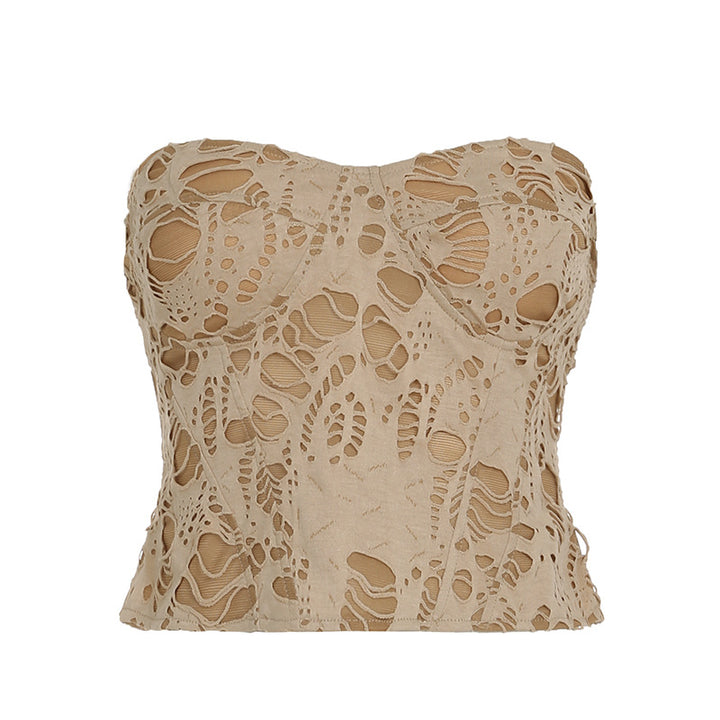 Damen figurbetontes Bustier-Top mit beeindruckenden Cut-Outs Drune
