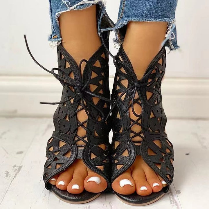 Damen Schnürsandalen mit luftiger Cut-Out-Optik und rutschfester Sohle Drune