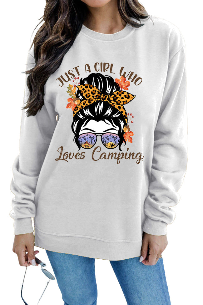 Damen Sweatshirt mit künstlerischem Campingmotiv Drune