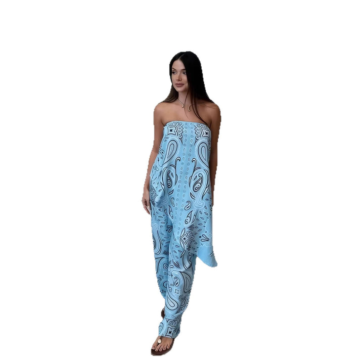 Damen lässiger Jumpsuit mit weitem Schnitt und stylischem Muster Drune