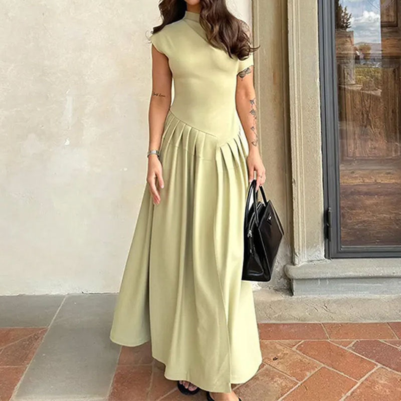 Damen Elegantes Maxikleid mit Plissee-Details Drune