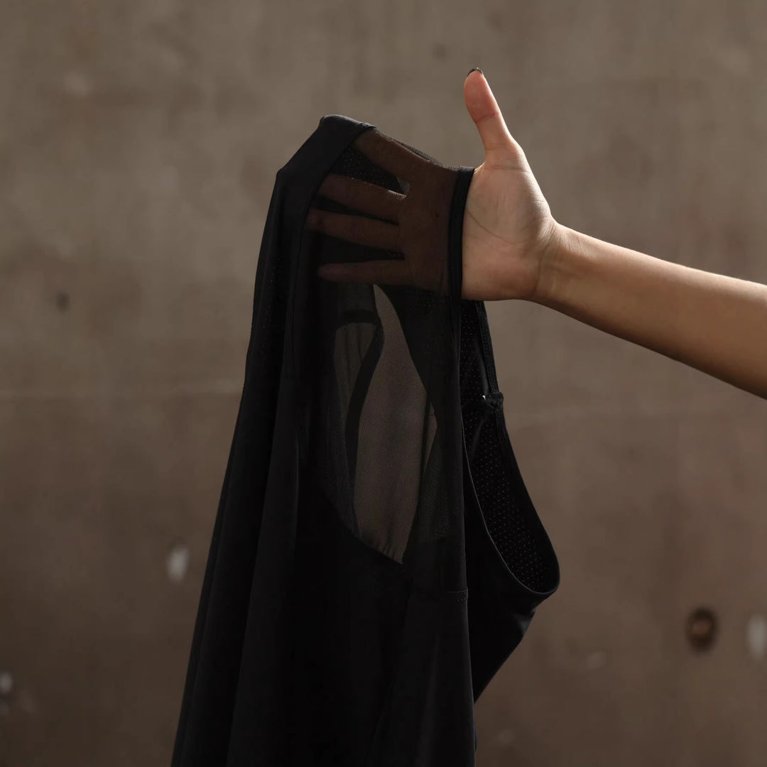 Damen Sportliches Funktionsshirt mit Mesh-Einsätzen Drune