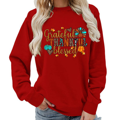 Damen Sweatshirt mit herbstlichem Dankeschön-Motiv Drune