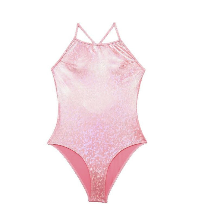 Damen Sportlicher Badeanzug mit modernem Pflanzenmuster Drune