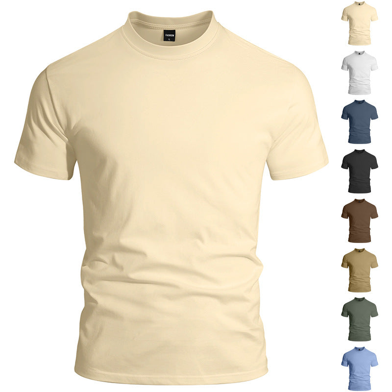 Herren nan eng anliegendes Rundhals-Basicshirt aus Singlejersey mit verstärktem Nackenband Drune
