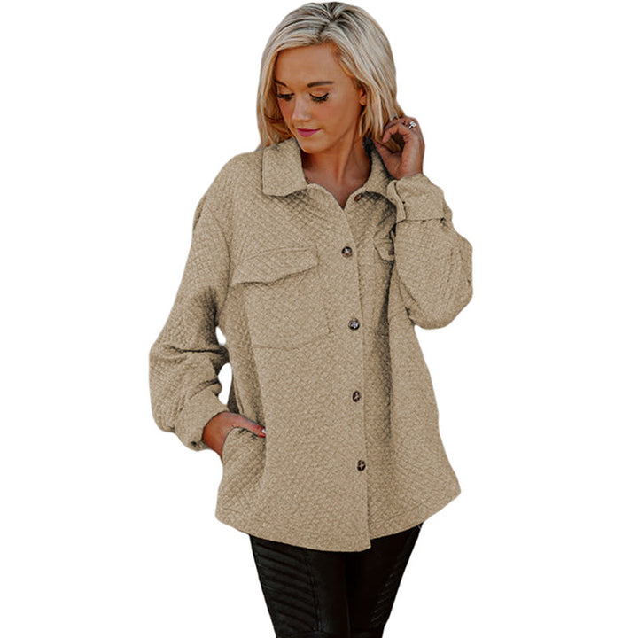 Damen lässige Jacke mit strukturiertem Design und praktischen Taschen Drune