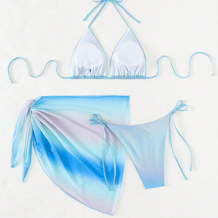 Damen Triangel-Bikini mit verspieltem Wickelrock Drune