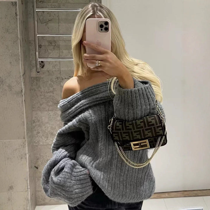 Damen Oversized Pullover mit strukturiertem Design Drune