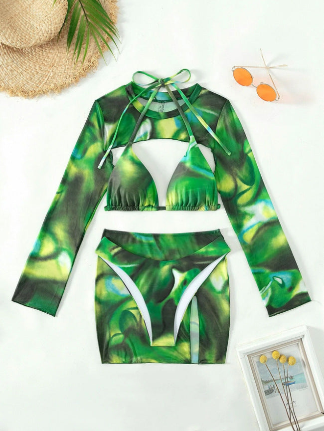 Damen Bikiniset mit langärmligem Oberteil Drune