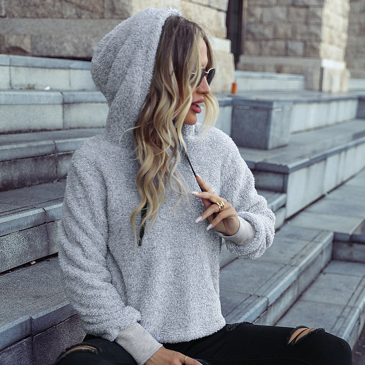Damen Kuscheliger Hoodie im Teddy-Fleece-Stil Drune