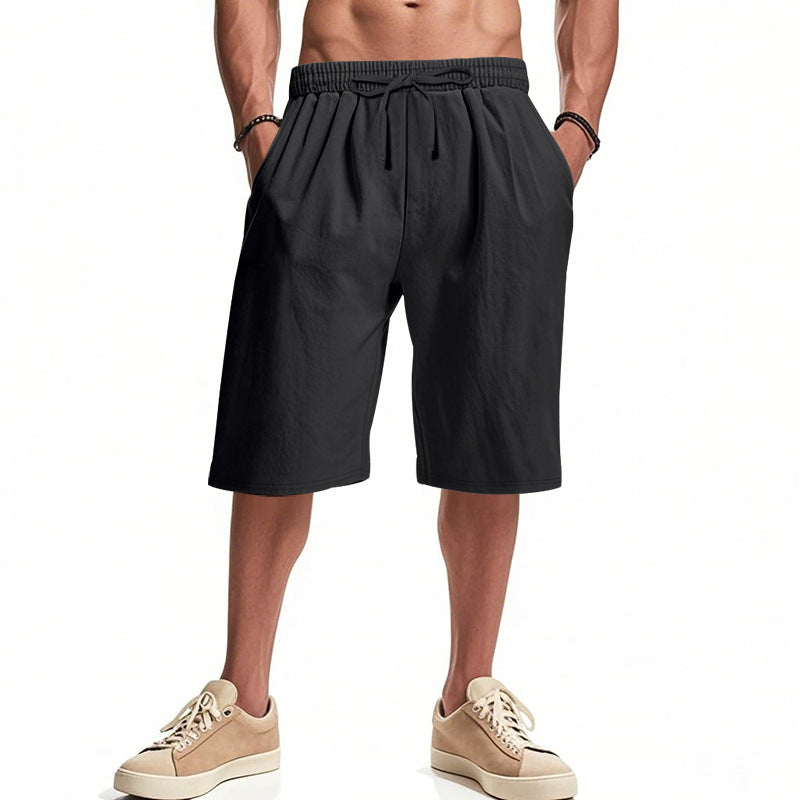 Herren nan lässige Bermudashorts aus Baumwollmix mit elastischem Bund Kordelzug und Seitentaschen Drune