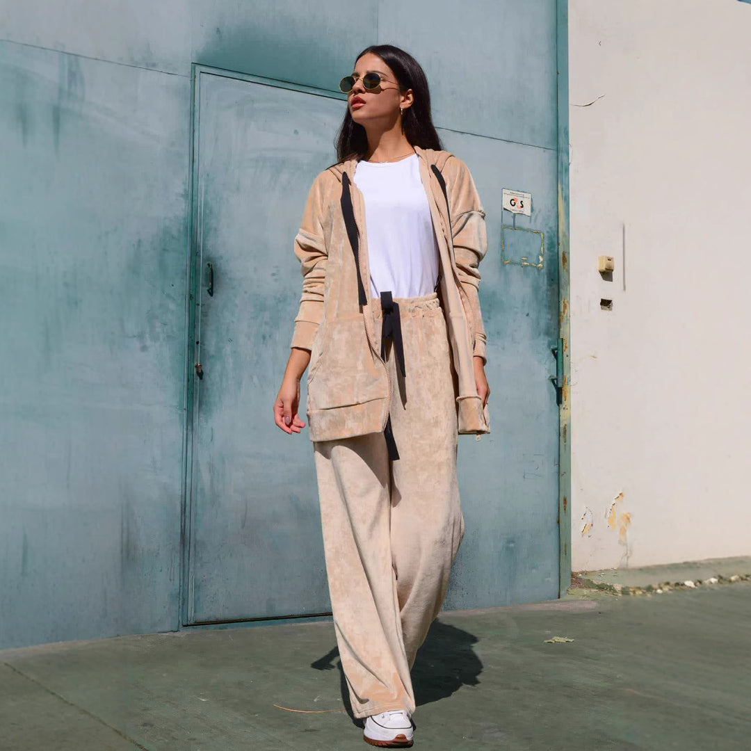 Damen bequeme und stilvolle Kapuzenjacke Drune