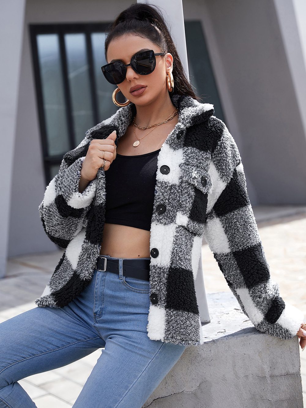 Drune | Button-Down Shacket - Gemütliche Außenschicht - Fleece-Mischung - Legere Herbst- und Winterbekleidung