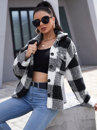 Drune | Button-Down Shacket - Gemütliche Außenschicht - Fleece-Mischung - Legere Herbst- und Winterbekleidung