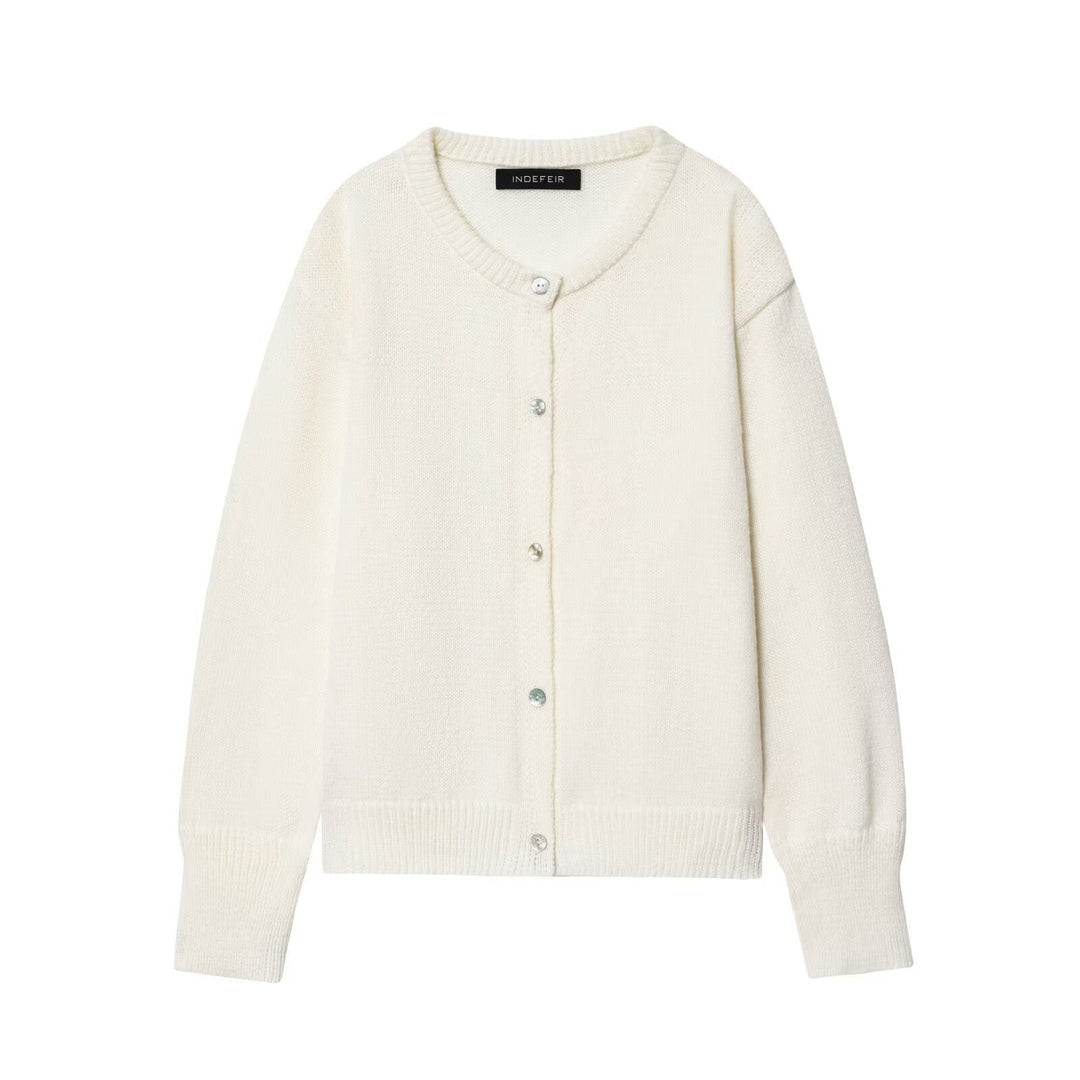Damen elegante Strickjacke mit Knopfdetails Drune