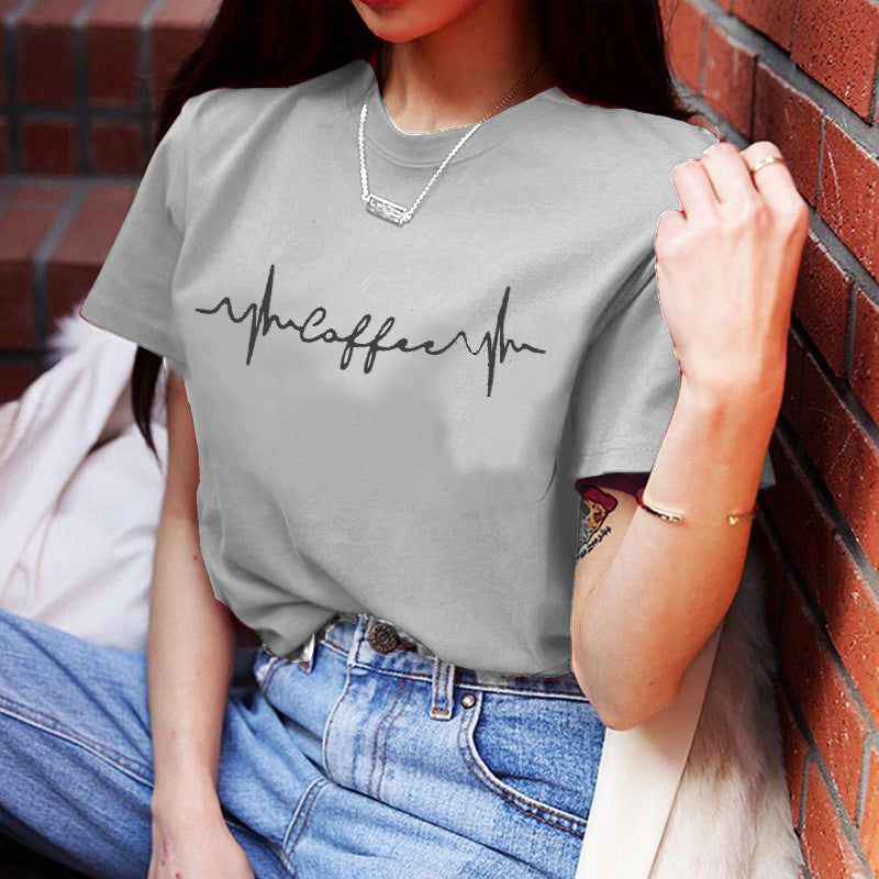 Damen T-Shirt mit kreativem Schriftzug und lässigem Schnitt Drune