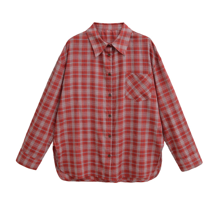 Damen Karo Oversized Hemd Drune