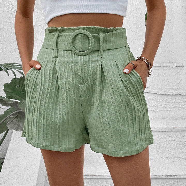 Damen Faltenshorts mit verstellbarem Taillengürtel Drune