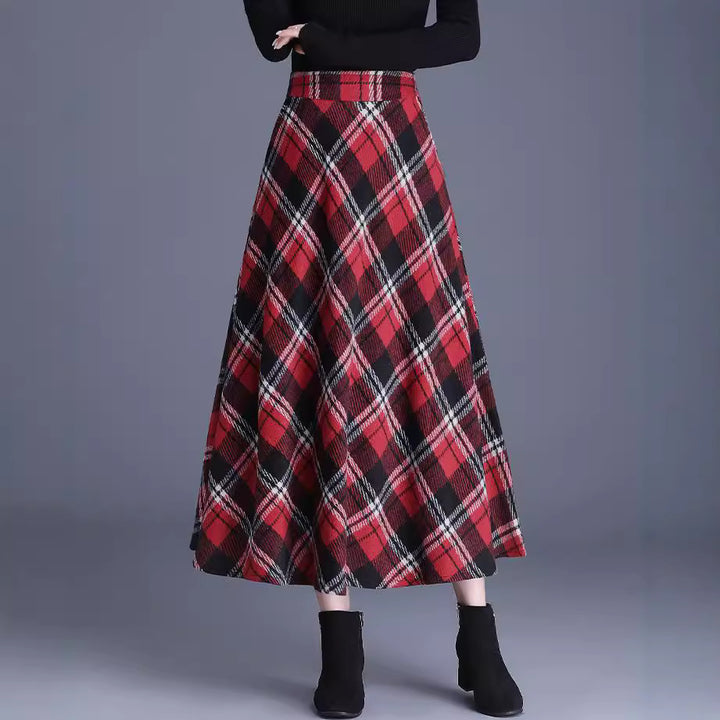 Damen Maxirock im eleganten Karodesign Drune