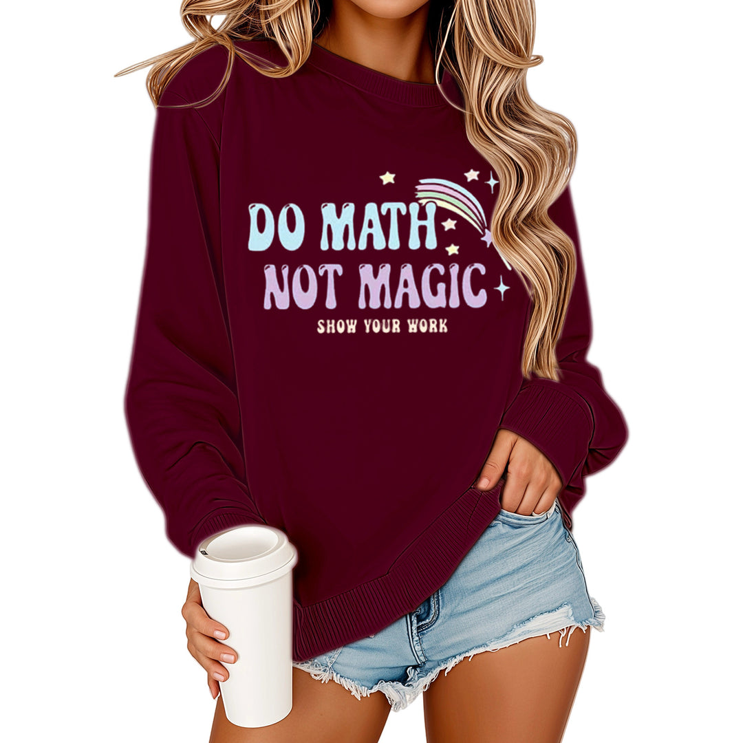 Damen Sweatshirt mit motivierendem Mathematikdruck und lässigem Schnitt Drune