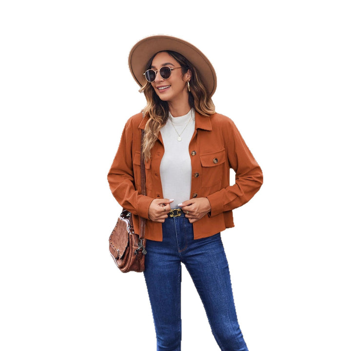 Damen lässige Utility-Jacke mit Patten und Knöpfen Drune