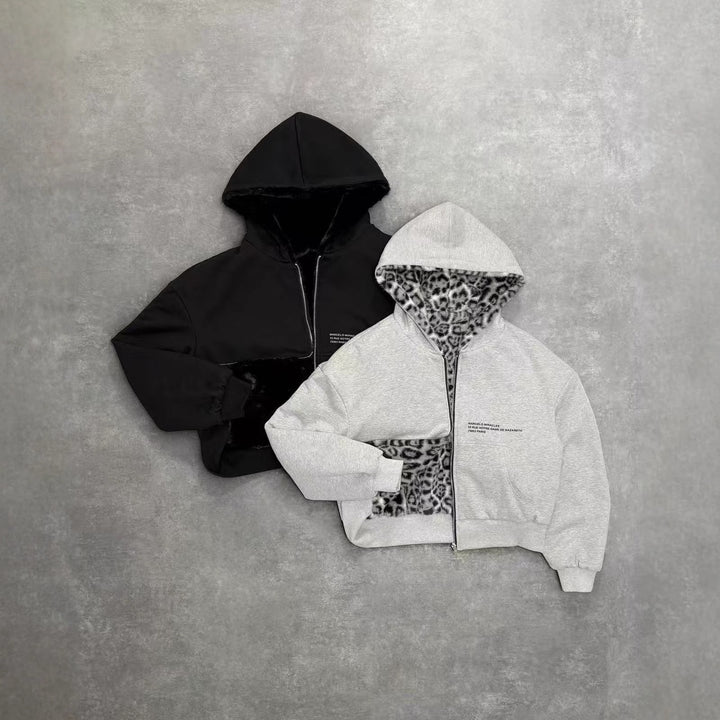 Damen Fleecejacke mit Wendefutter im Tierdesign Drune