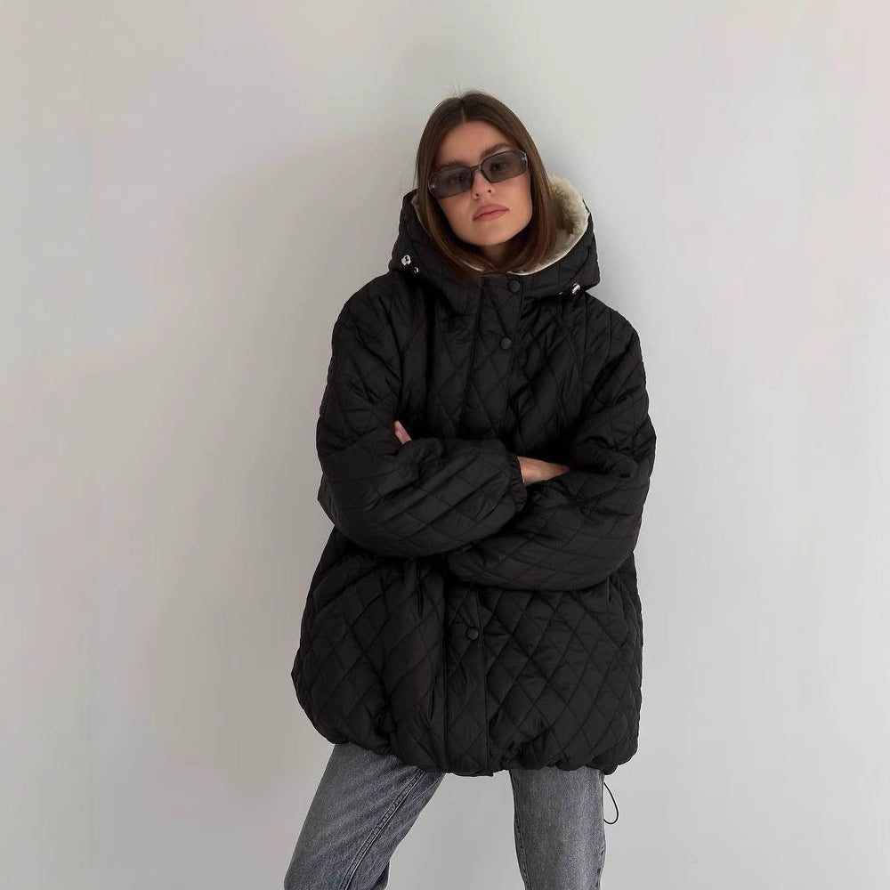 Damen Gesteppter Parka mit einem hohen Kragen und weichem Innenfutter Drune