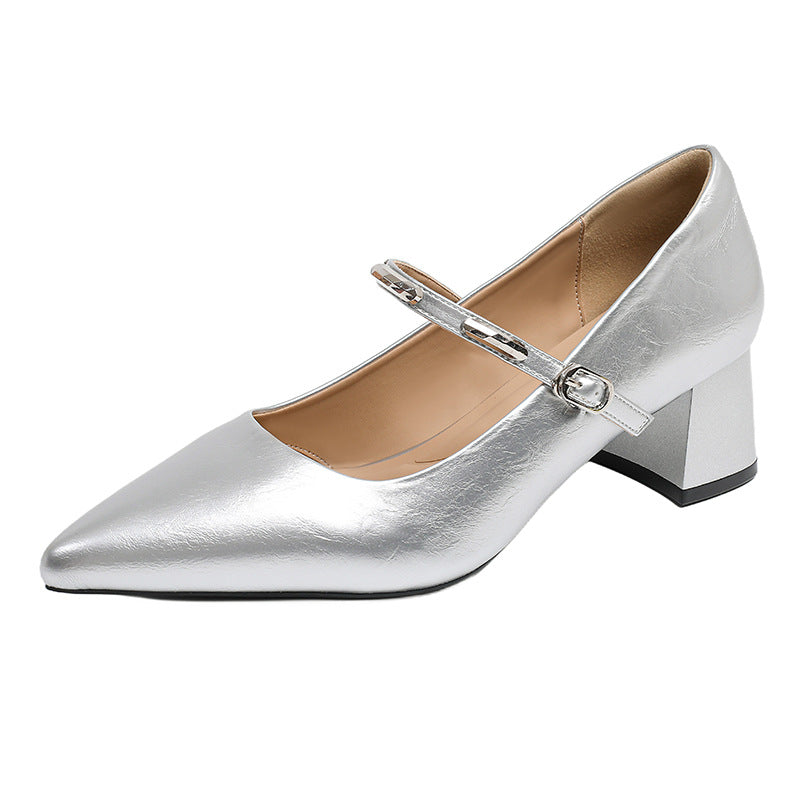 Damen Pumps mit elegantem Riemchen und komfortablem Blockabsatz Drune