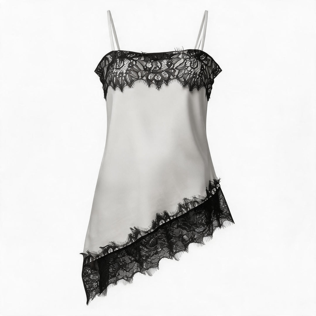 Damen Spitzen-Cami mit asymmetrischem Schnitt Drune