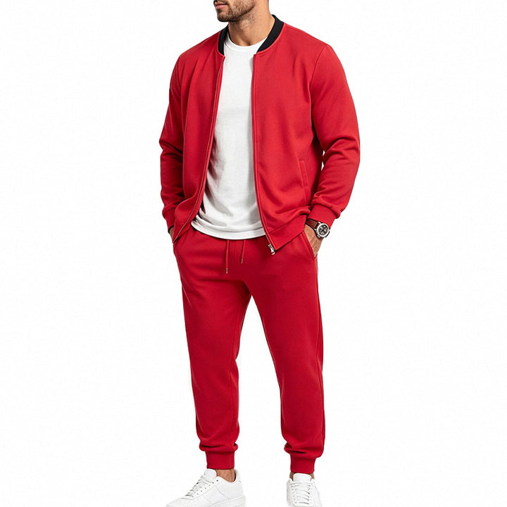 Herren nan sportives zweiteiliges Jogginganzug-Set mit Bomberjacke und konisch zulaufender Jogginghose Drune
