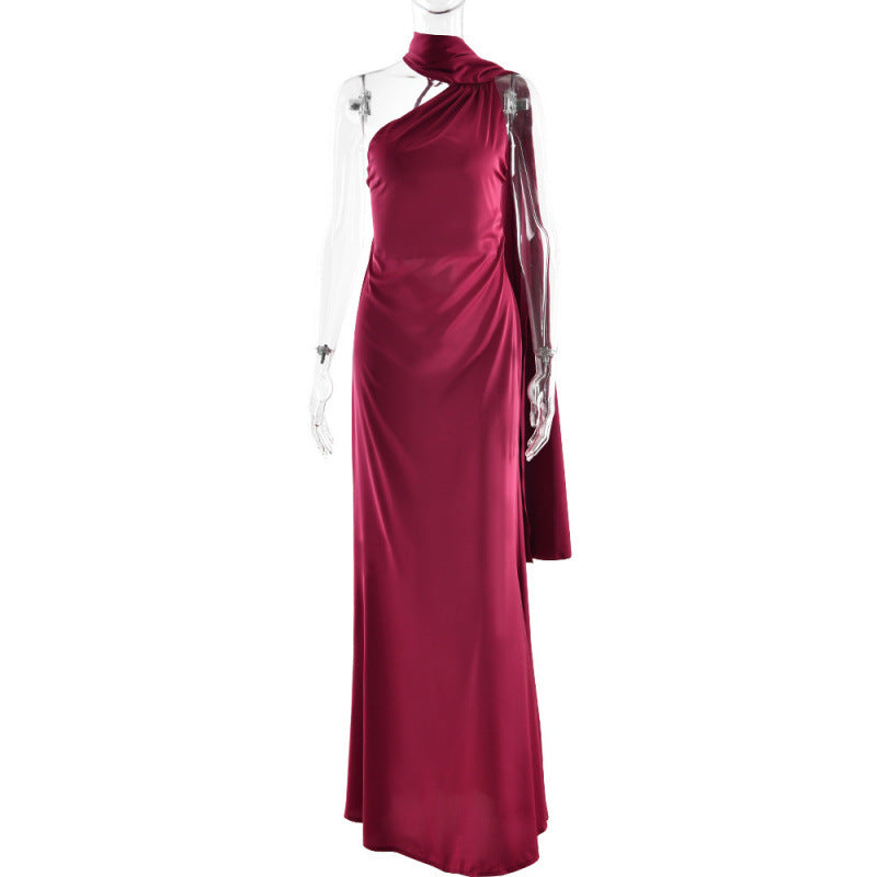 Damen Elegantes asymmetrisches Abendkleid mit schmalem Schnitt und raffinierten Details Drune