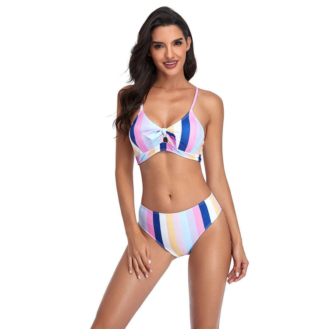 Damen Triangel-Bikini-Set mit verspieltem Knotendesign Drune