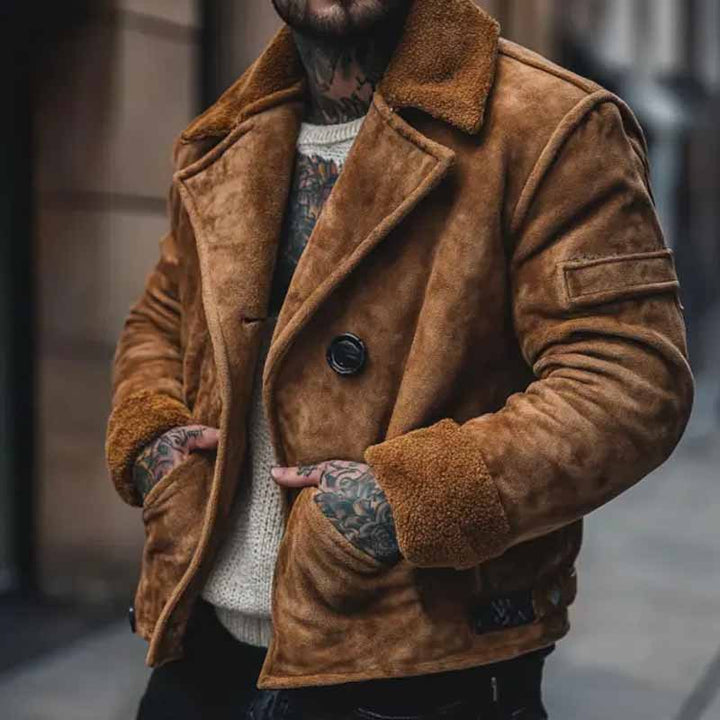 Herren lässige Wildlederjacke mit weichem Innenfutter Drune