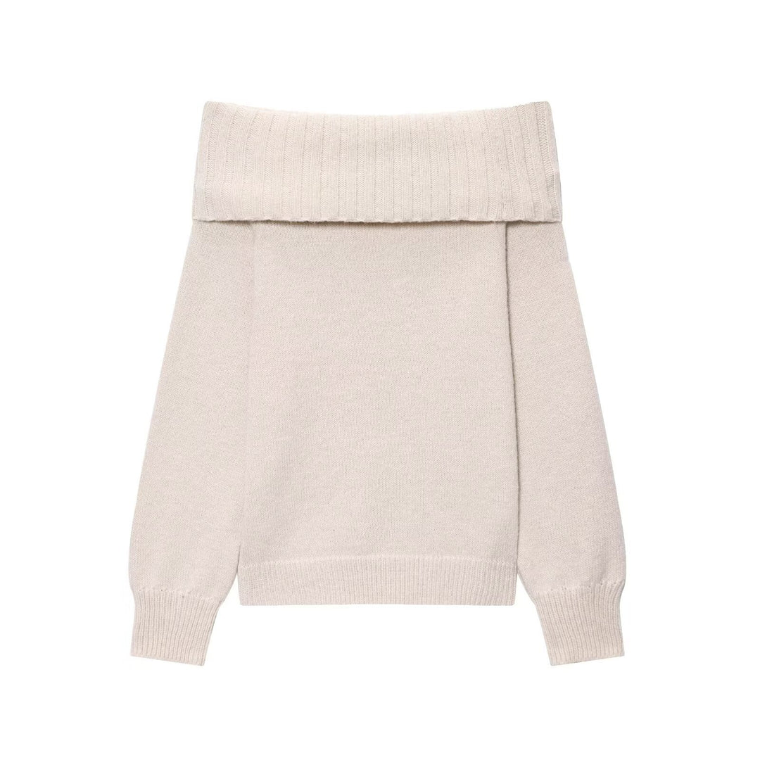 Damen modischer Pullover mit abnehmbaren Kragen Drune