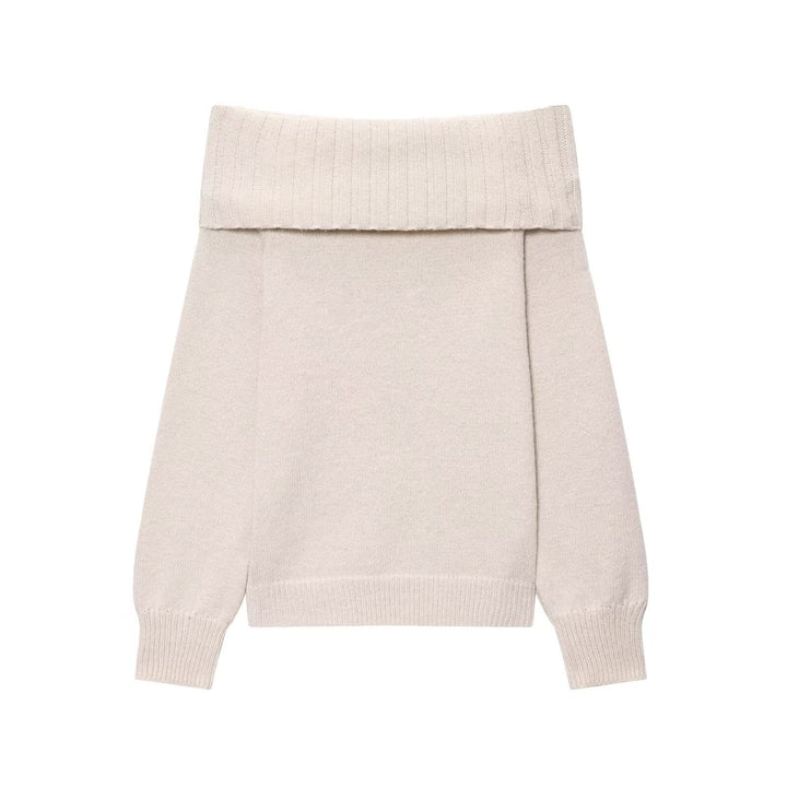 Damen modischer Pullover mit abnehmbaren Kragen Drune
