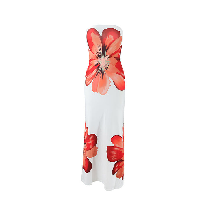 Damen strapazieres Maxikleid im exklusiven Design mit floralem Druck Drune