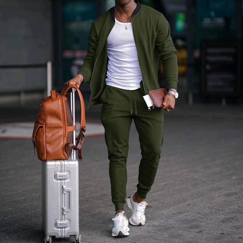Herren Sportliches Freizeit-Set aus atmungsaktivem Material mit Reißverschluss und praktischen Taschen Drune