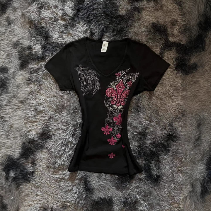 Damen T-Shirt mit einzigartigem floralem Design Drune