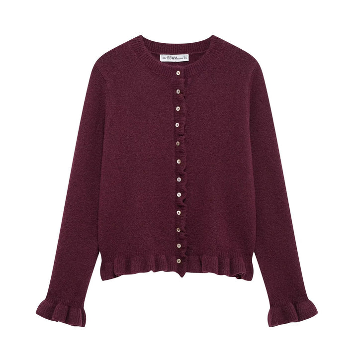 Damen elegante Strickjacke mit dekorativen Knöpfen Drune