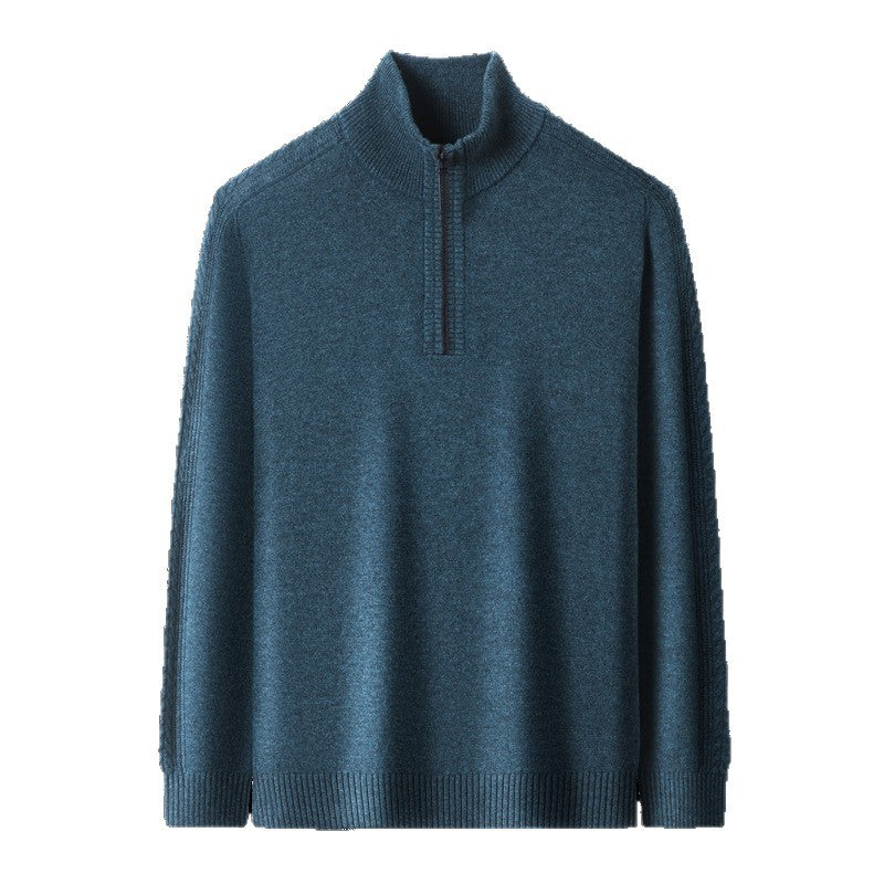 Herren Pullover mit Stehkragen aus weicher Baumwollmischung und praktischer Reißverschlussöffnung Drune