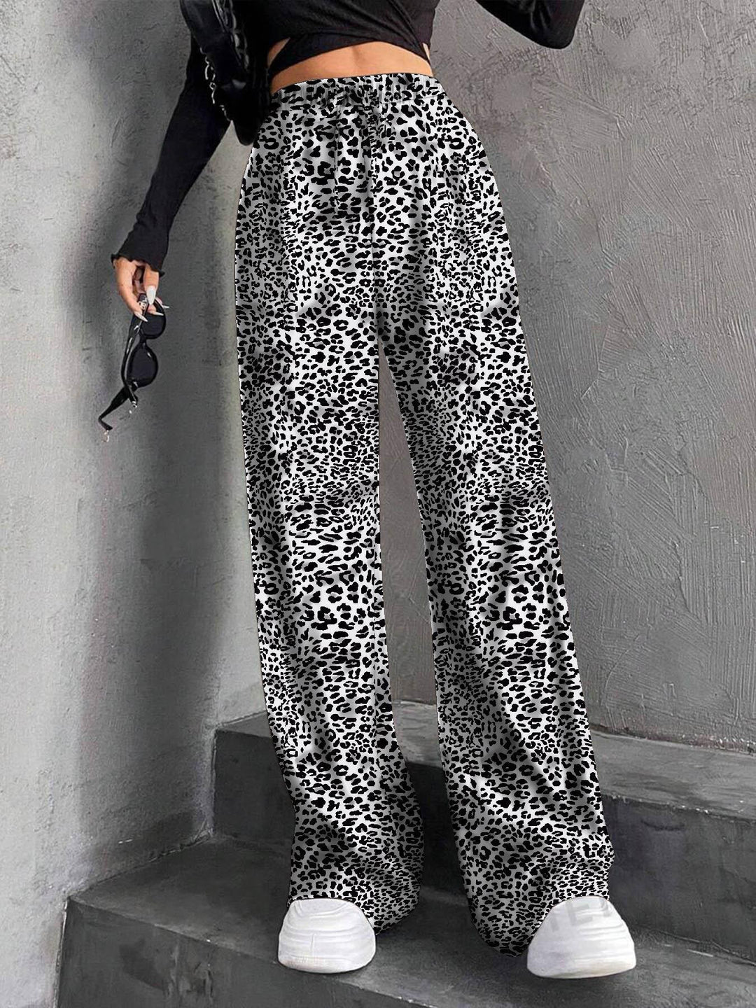 Damen Weit geschnittene Plissee-Hose mit elastischem Bund und praktischen Eingrifftaschen Drune