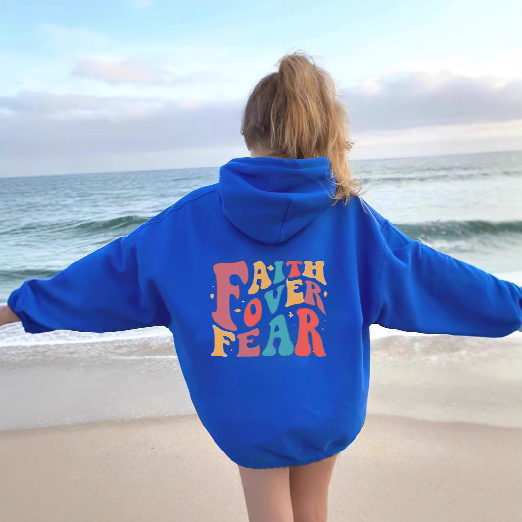 Damen Kapuzenpullover mit motivierenden Grafikdetails Drune