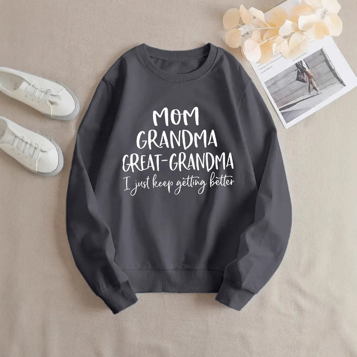 Damen Sweatshirt mit kreativem Familienaufdruck und bequemer Passform Drune