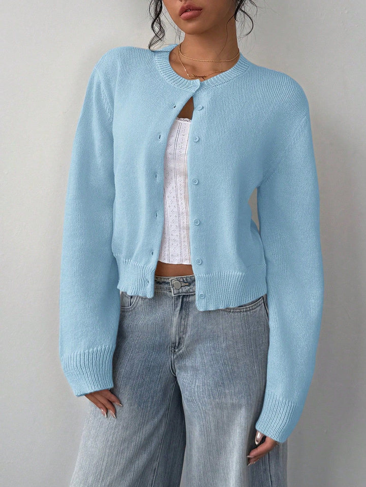 Damen Strickjacke aus softer Baumwolle mit Knopfdetails Drune