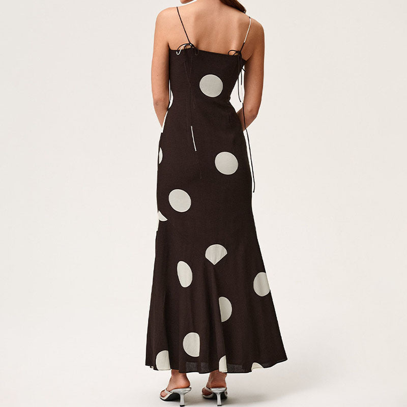 Damen Maxikleid mit elegantem Polka-Dot-Muster Drune