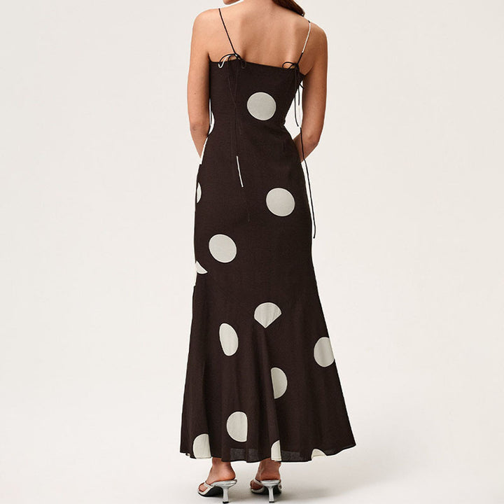 Damen Maxikleid mit elegantem Polka-Dot-Muster Drune