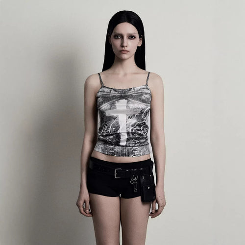 Damen Camisole-Top mit grafischem Druck und verführerischem Schnitt Drune